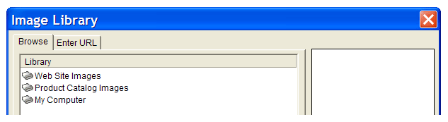 Image Library dialog box with mulitple image libraries