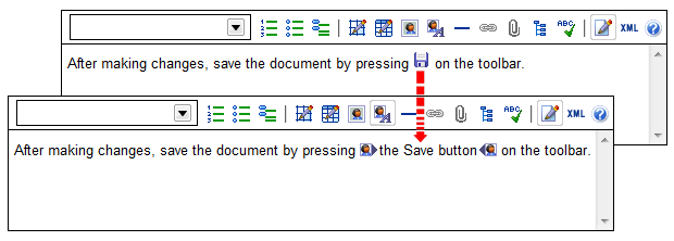 Illustration showing two editors. One displays an image. The other displays alternate text in place of the image.