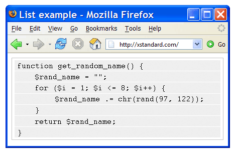 Screen shot of computer code formatted in monospace font and indented.