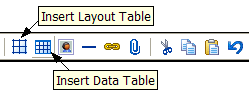 XStandard toolbar showing the 'Layout Table' and 'Data Table' buttons.