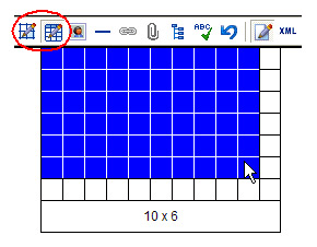 Screen shot: drawing a table