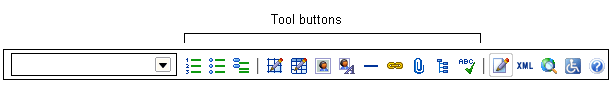 The Tool Buttons zone of the toolbar.