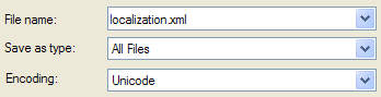 Save As settings for localization file from Notepad.