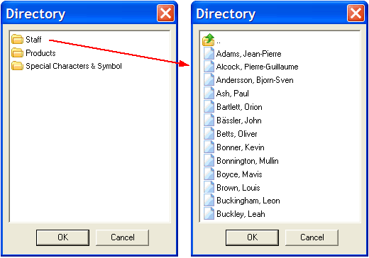 An illustration of the dialog box used to browse 3rd party data stores.